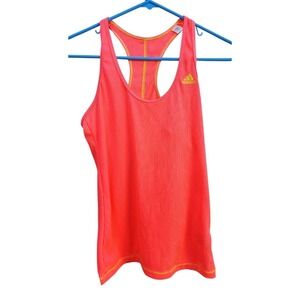 Adidas Orange Racerback Tank Top Women's Size Small 100% Polyester